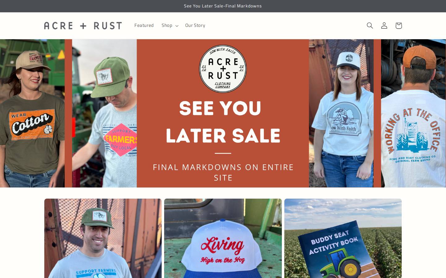acreandrust.com homepage screenshot