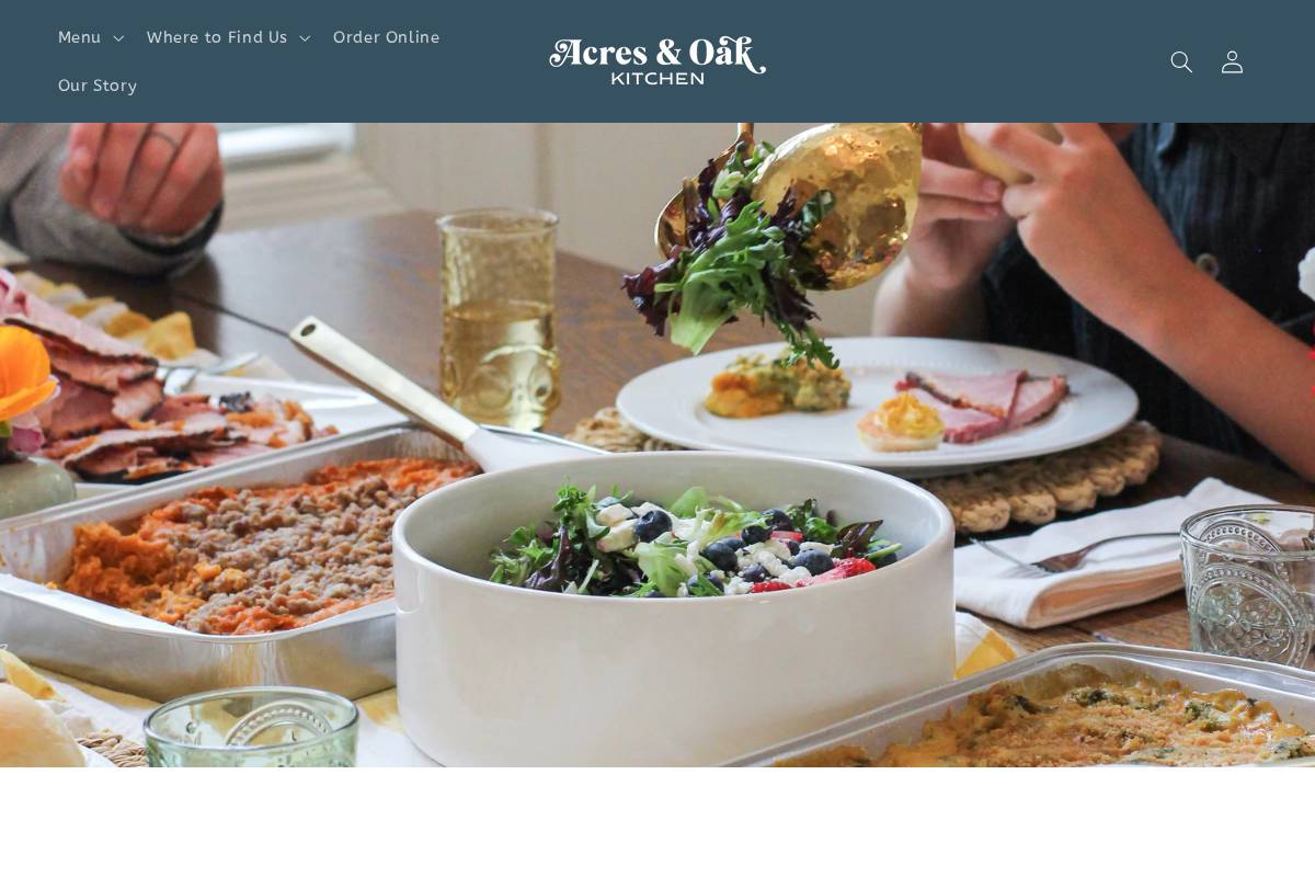 acresandoakkitchen.com homepage screenshot