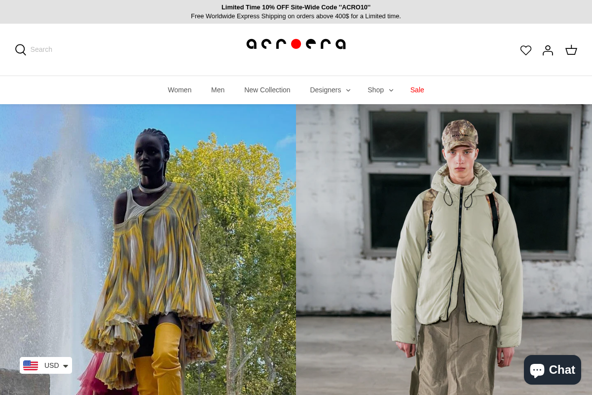 Acroera homepage screenshot