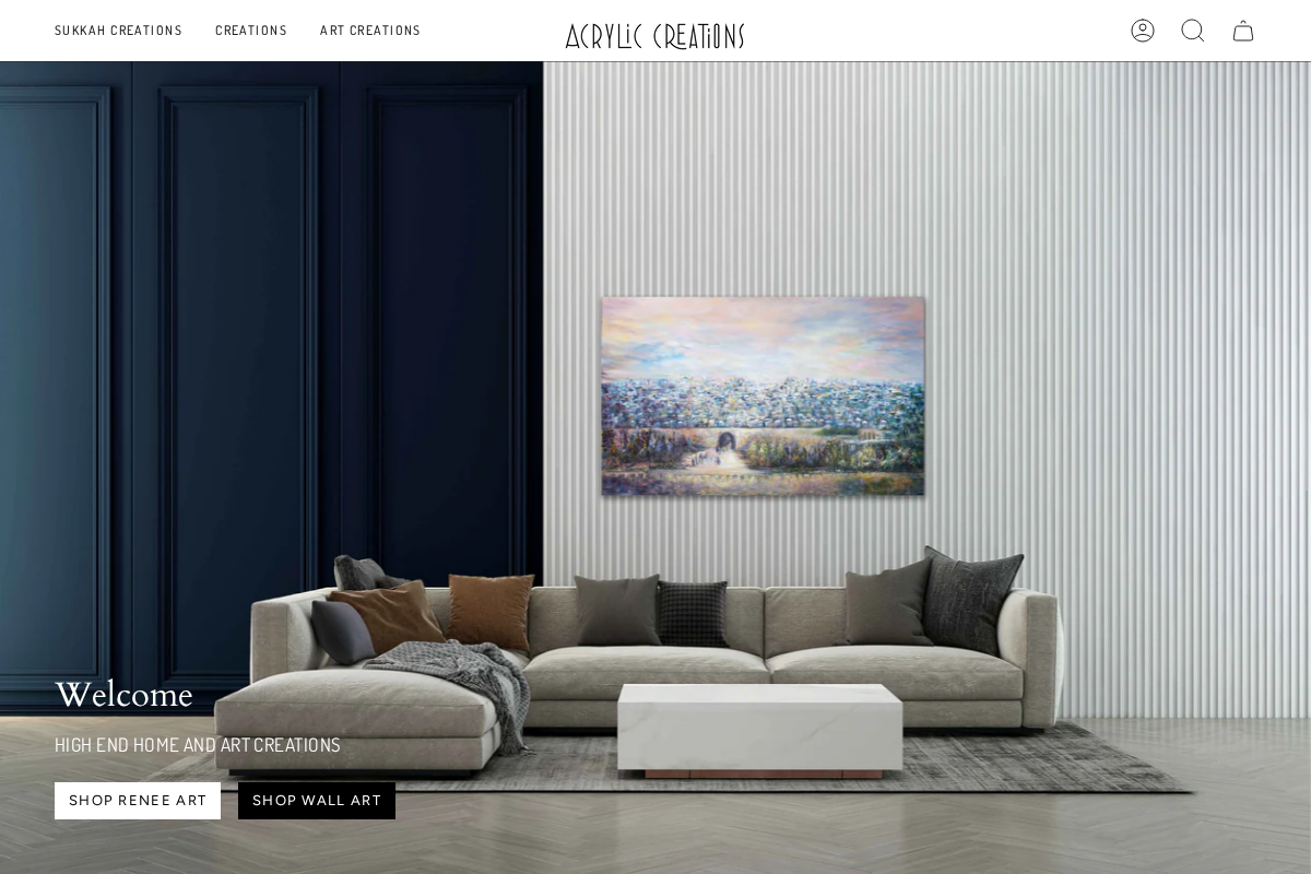 Acrylic Creations homepage screenshot