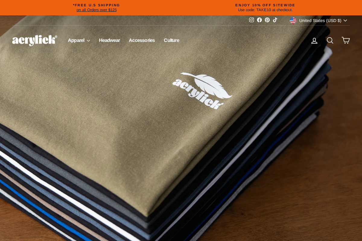 Acrylick® Goods homepage screenshot