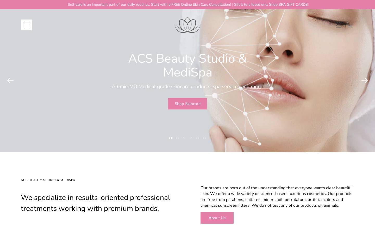 acsbeauty.ca homepage screenshot