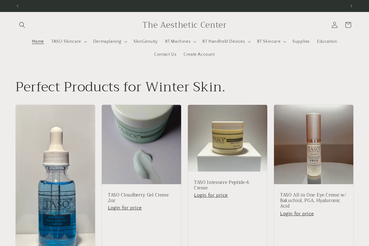 The Aesthetic Center homepage screenshot