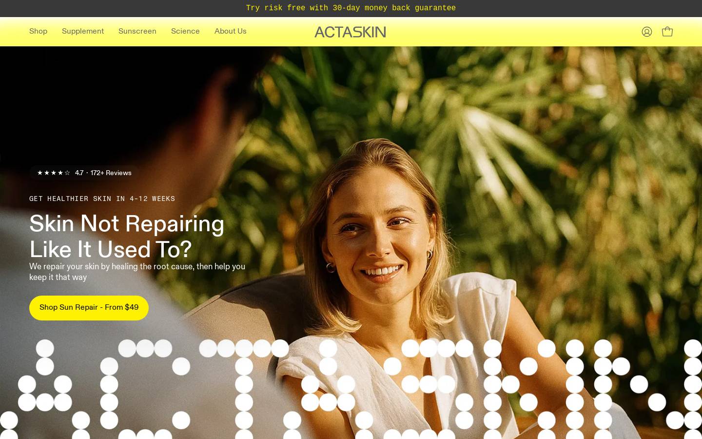actaskin.com homepage screenshot