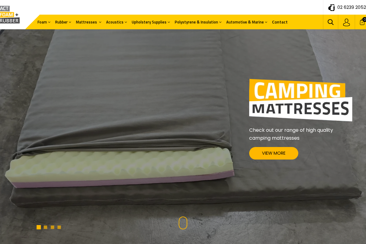 ACT Foam & Rubber - Acoustic Foam & Rubber Mats homepage screenshot