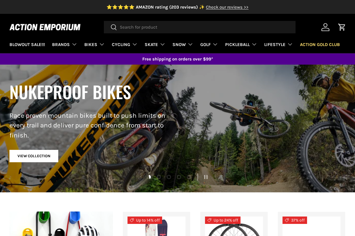 Action Emporium homepage screenshot