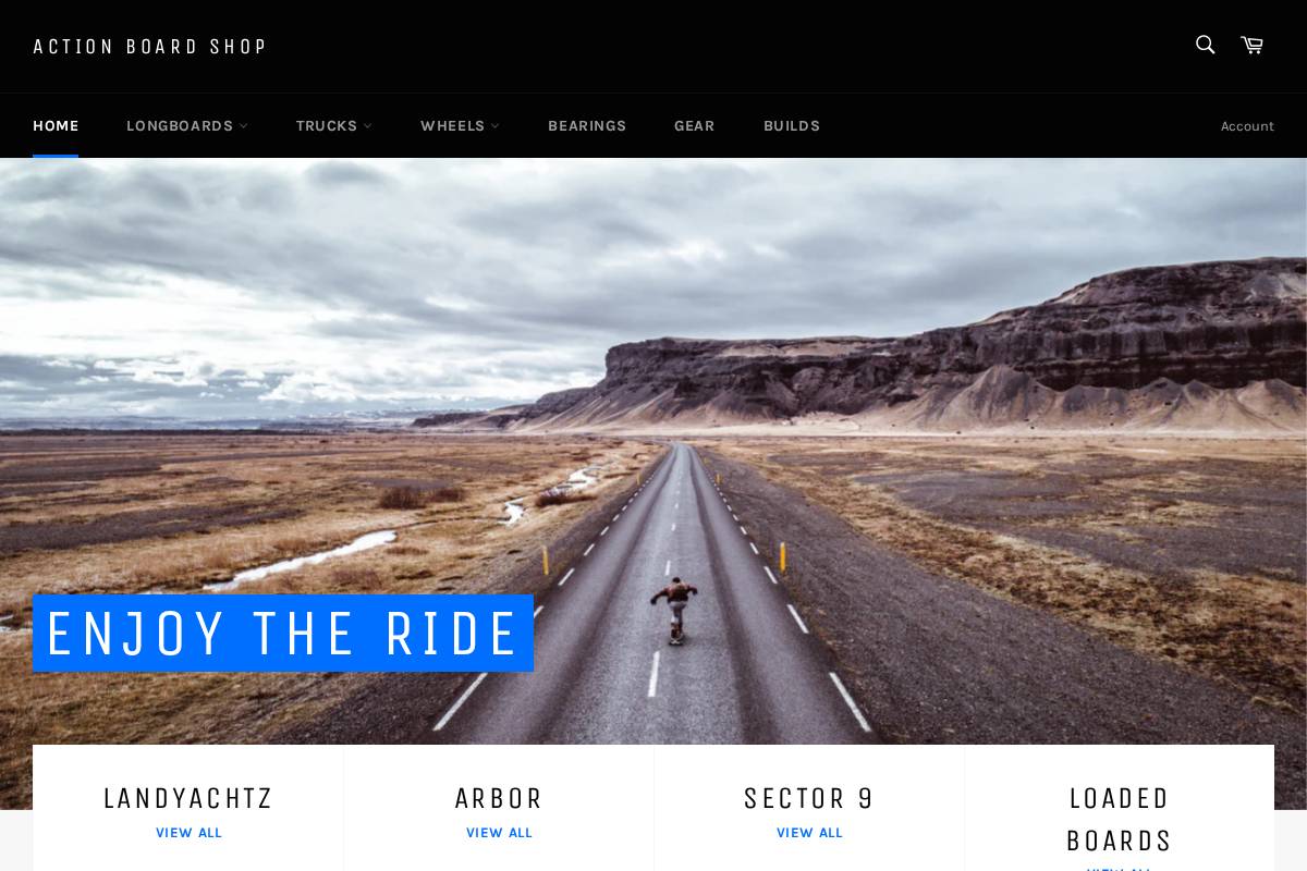 Action Board Sports homepage screenshot