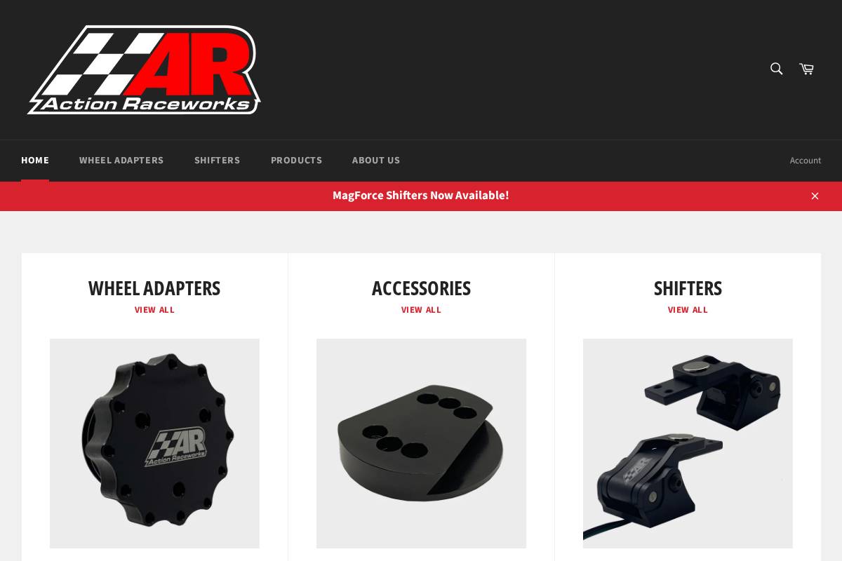 actionraceworks.com homepage screenshot
