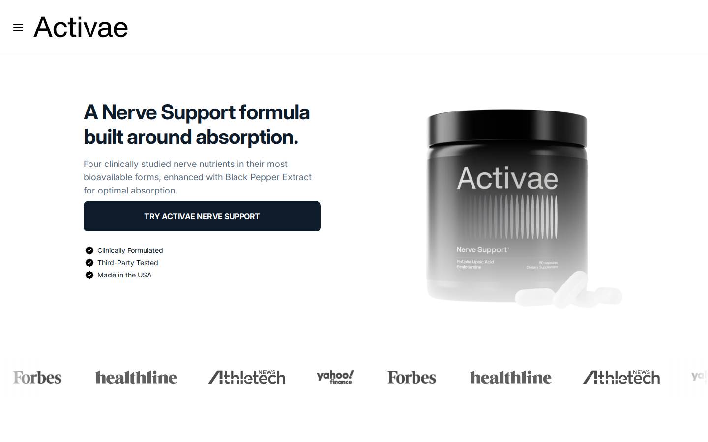 activaehealth.com homepage screenshot