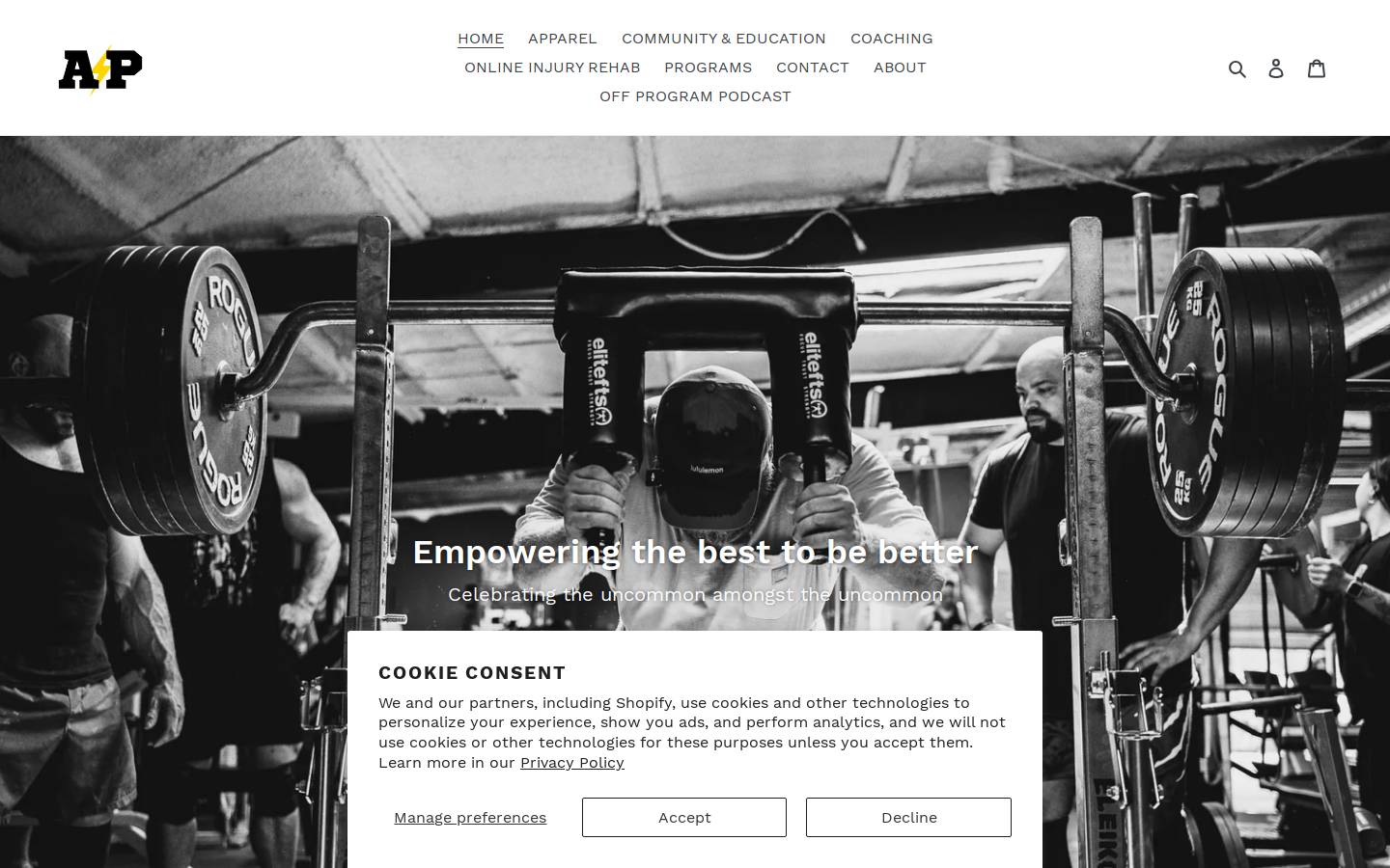 activatedperformance.net homepage screenshot