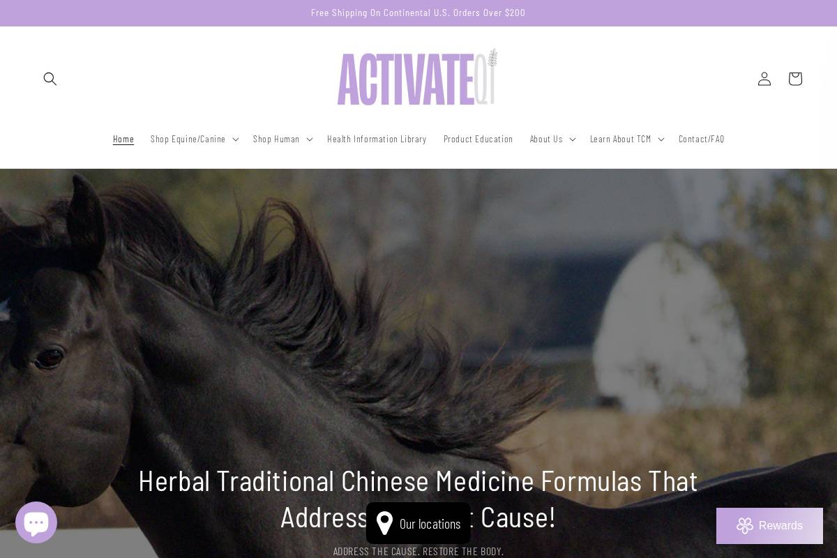 activateqi.com homepage screenshot