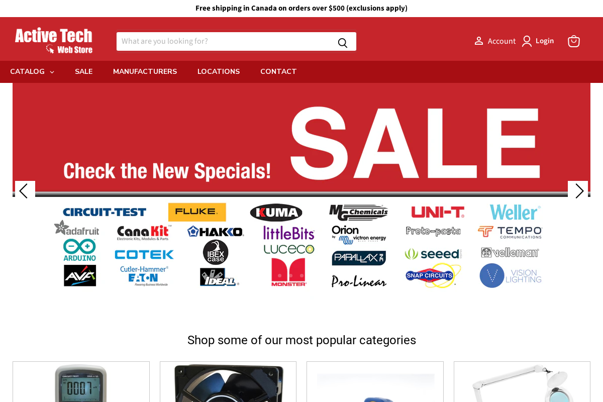 Active Tech Electronics homepage screenshot