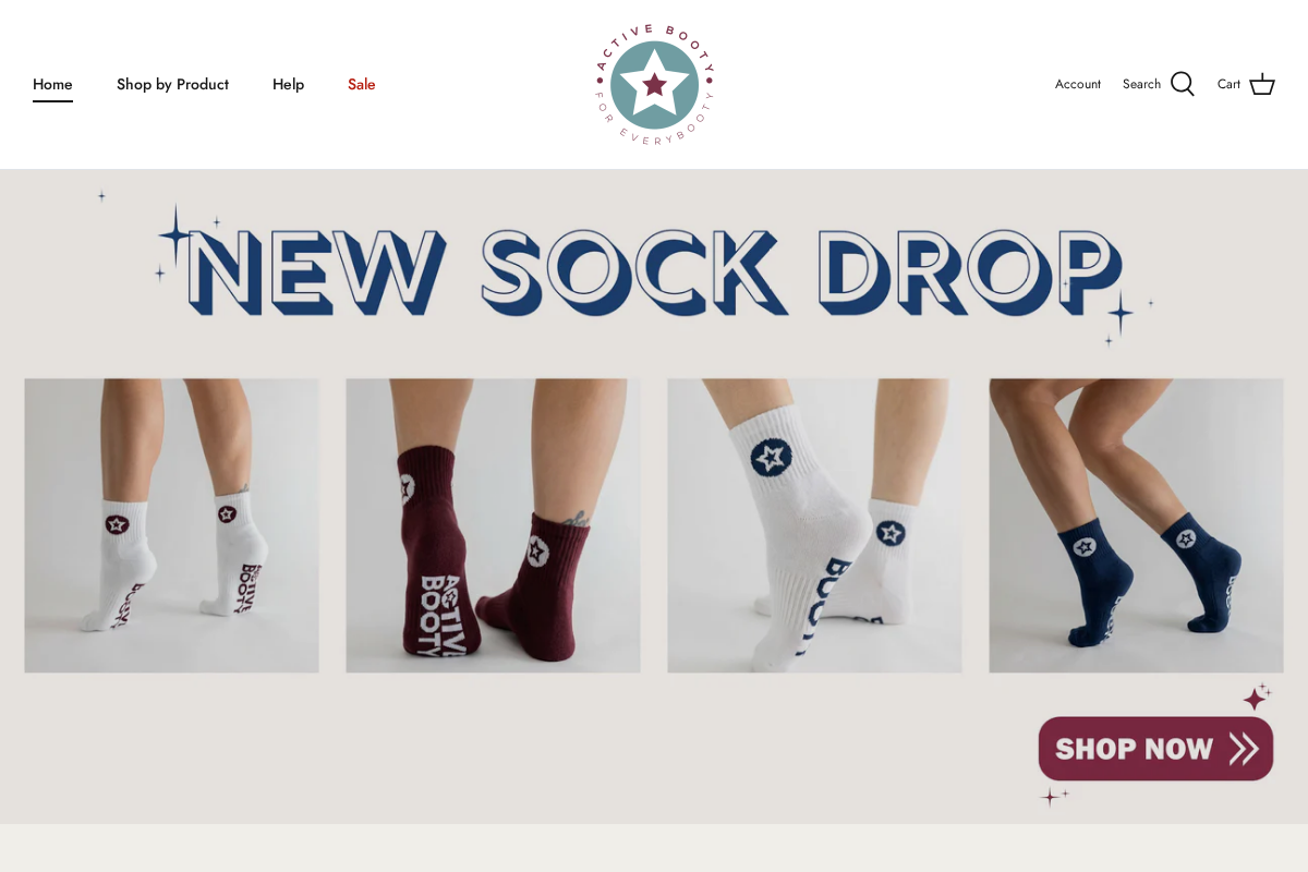 Active Booty homepage screenshot