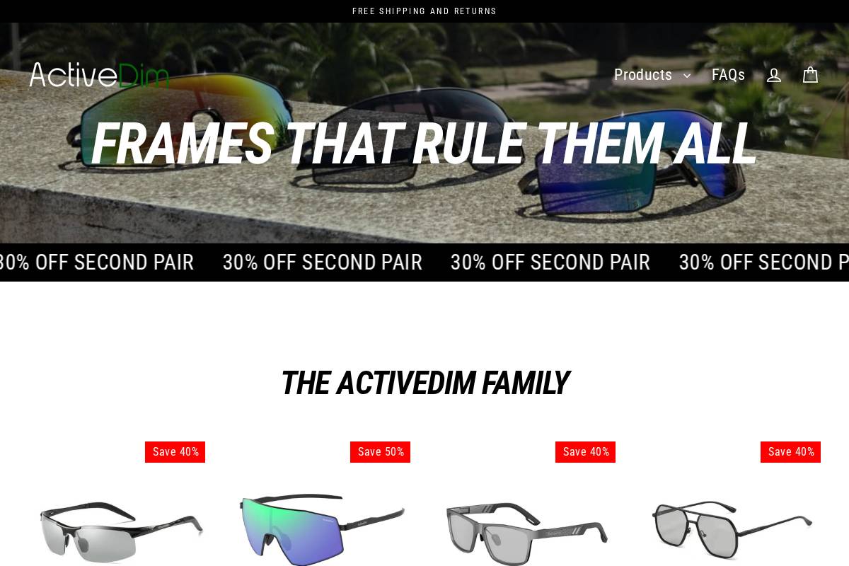 ActiveDim homepage screenshot