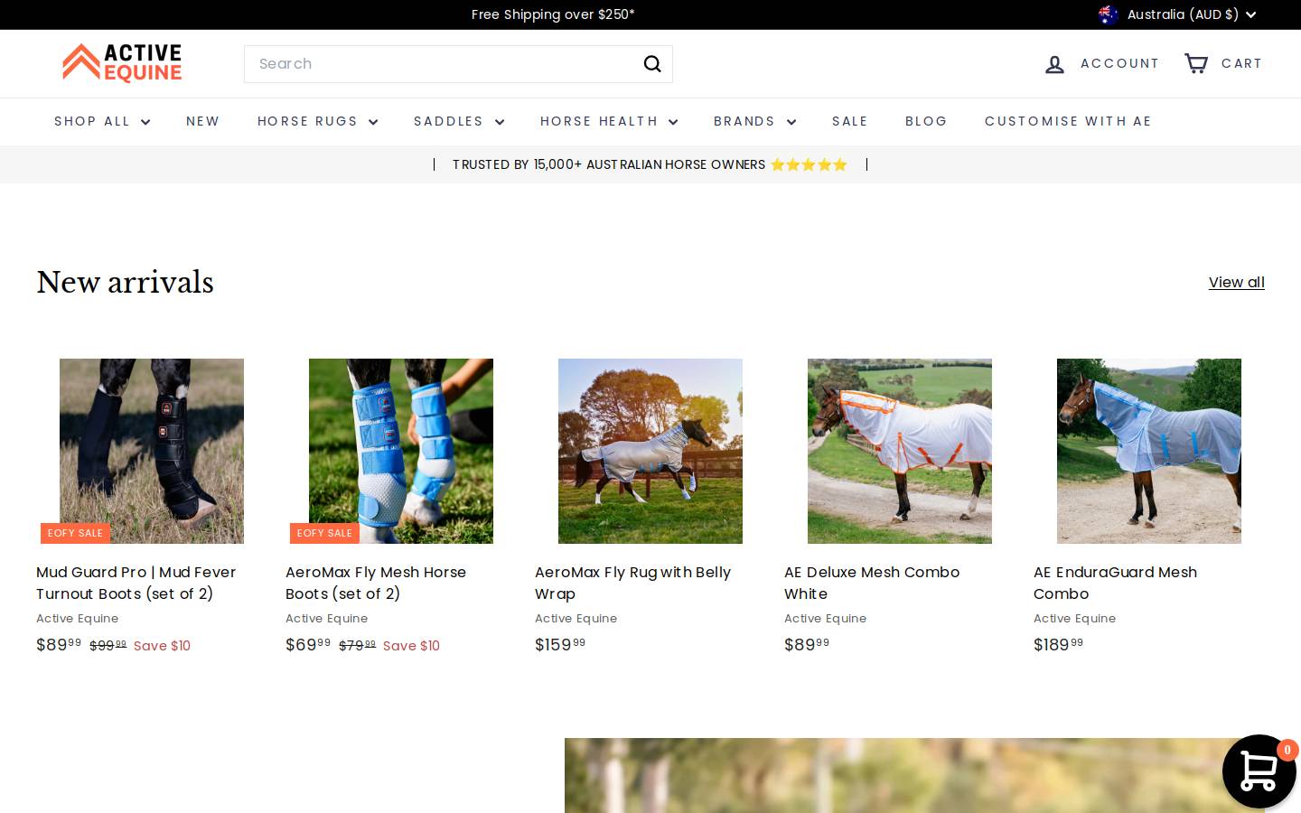 activeequine.com.au homepage screenshot