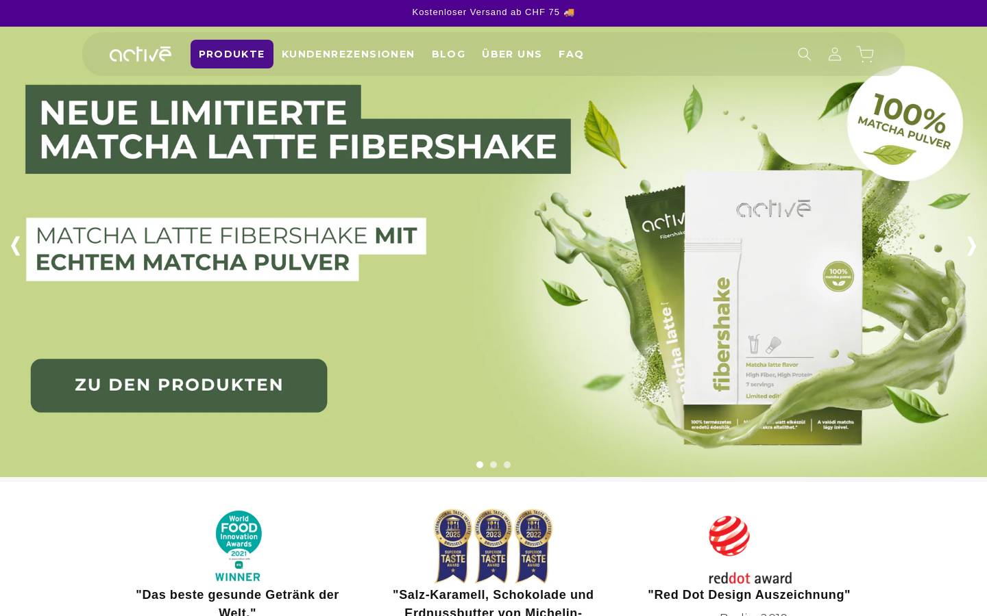 activefibershake.ch homepage screenshot