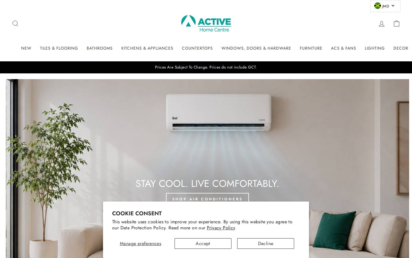 activehomecentre.com homepage screenshot