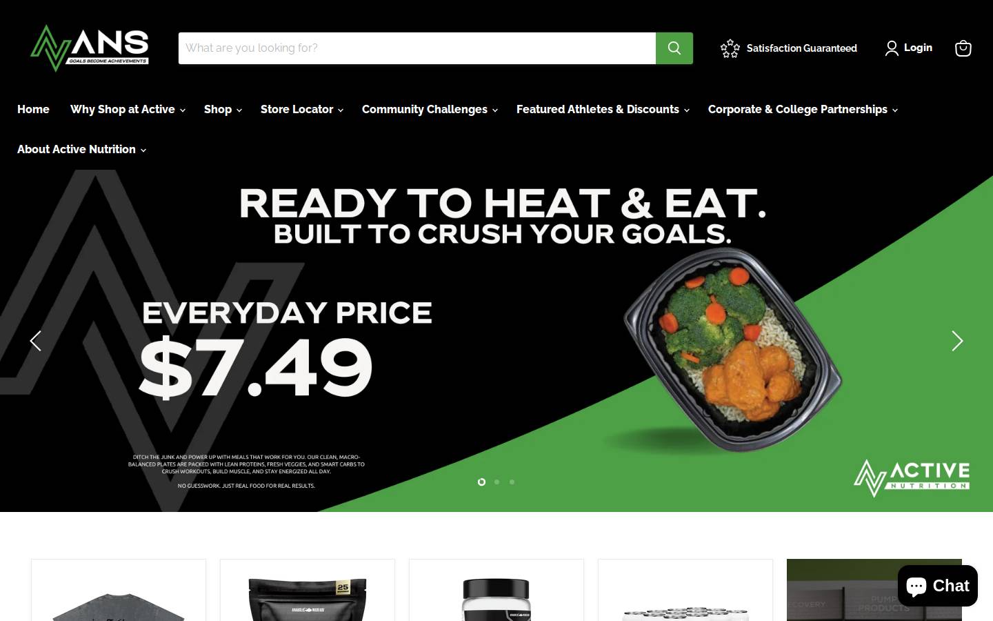 activenutritionstore.com homepage screenshot