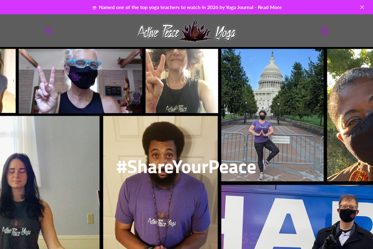 activepeaceyoga.com homepage screenshot