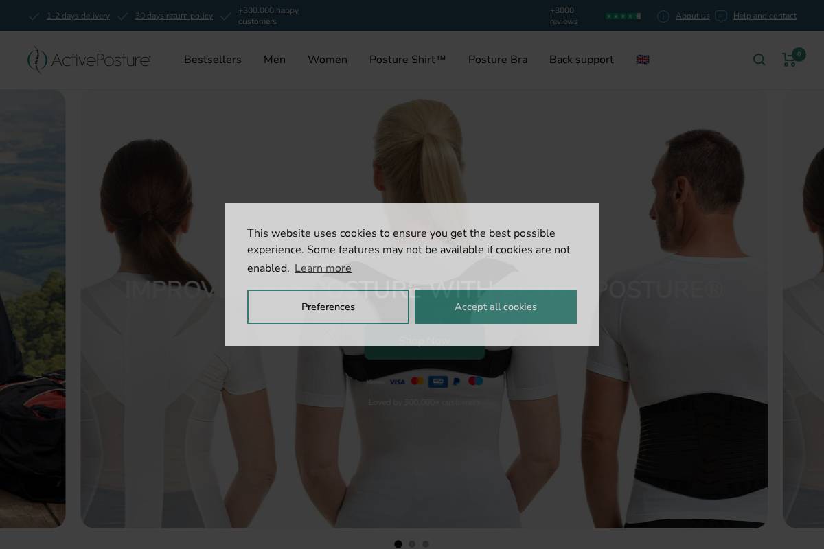 Activeposture homepage screenshot