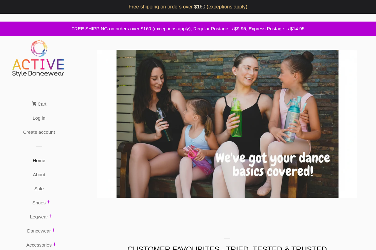 activestyledancewear.com.au homepage screenshot