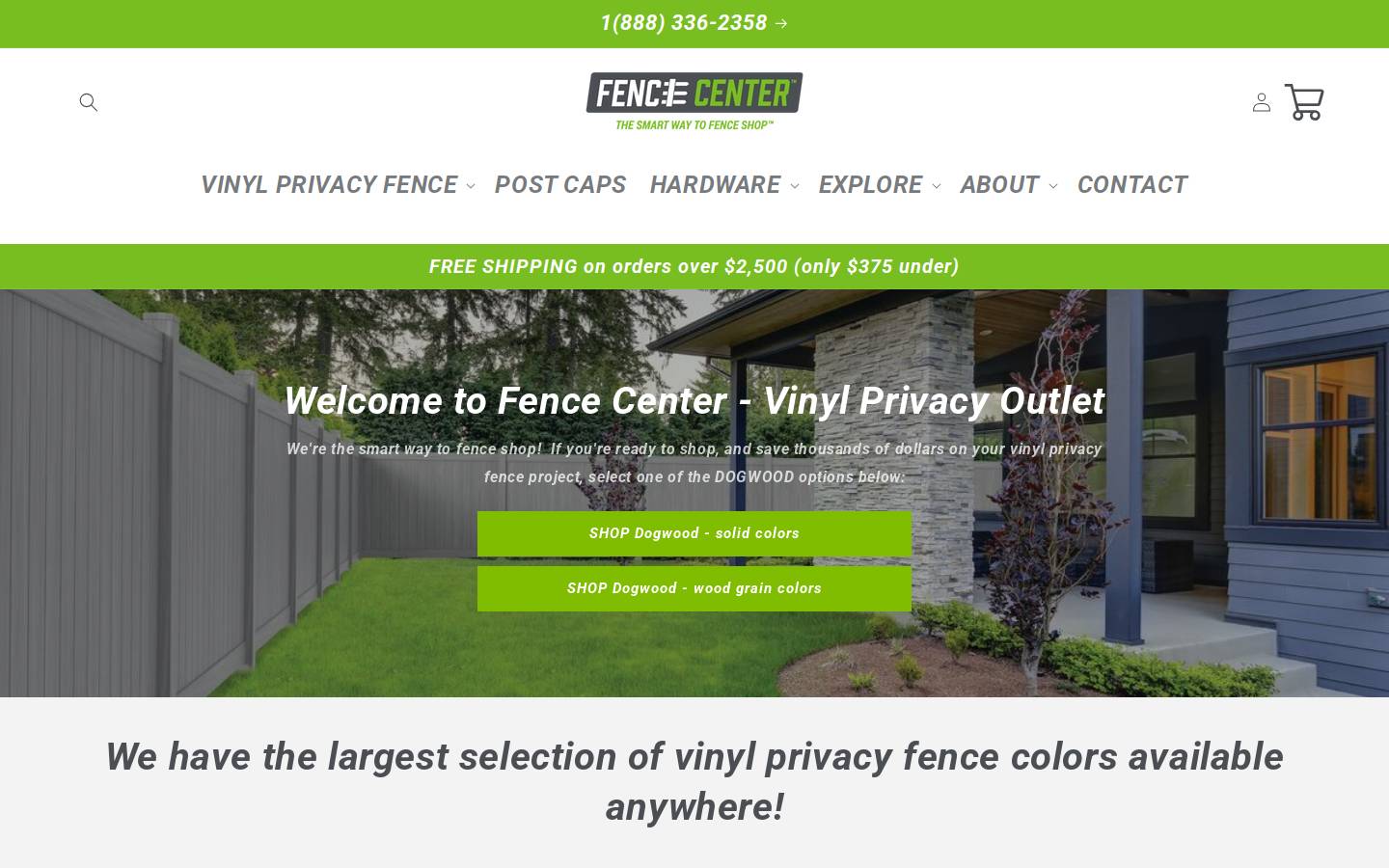 activeyardsvinylfence.com homepage screenshot