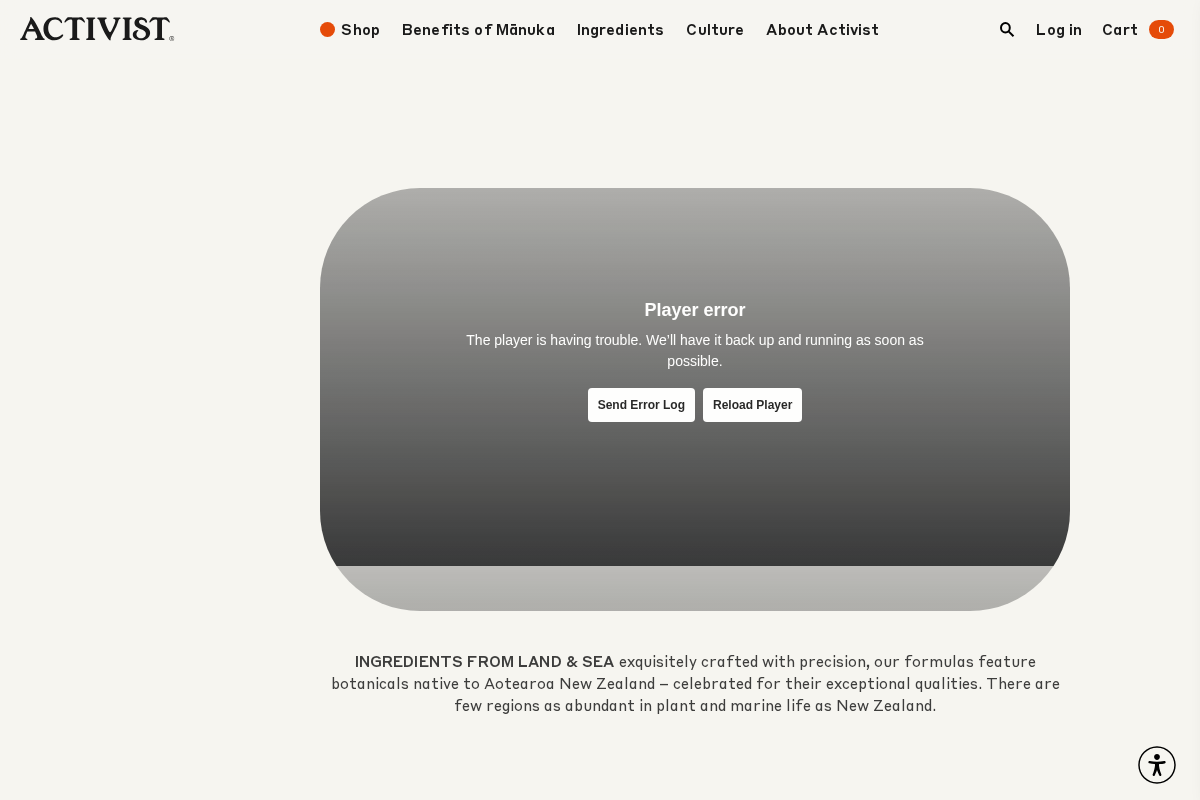 Activist Manuka homepage screenshot