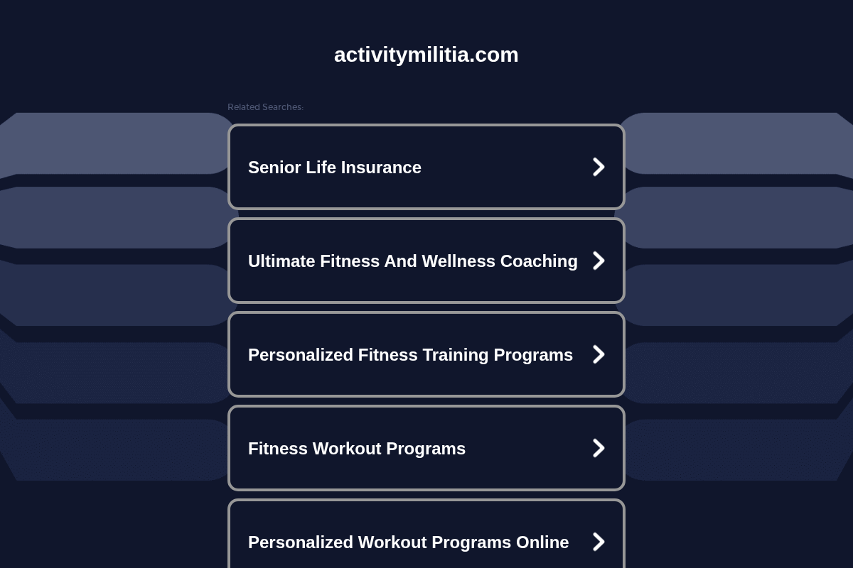 activitymilitia.com homepage screenshot