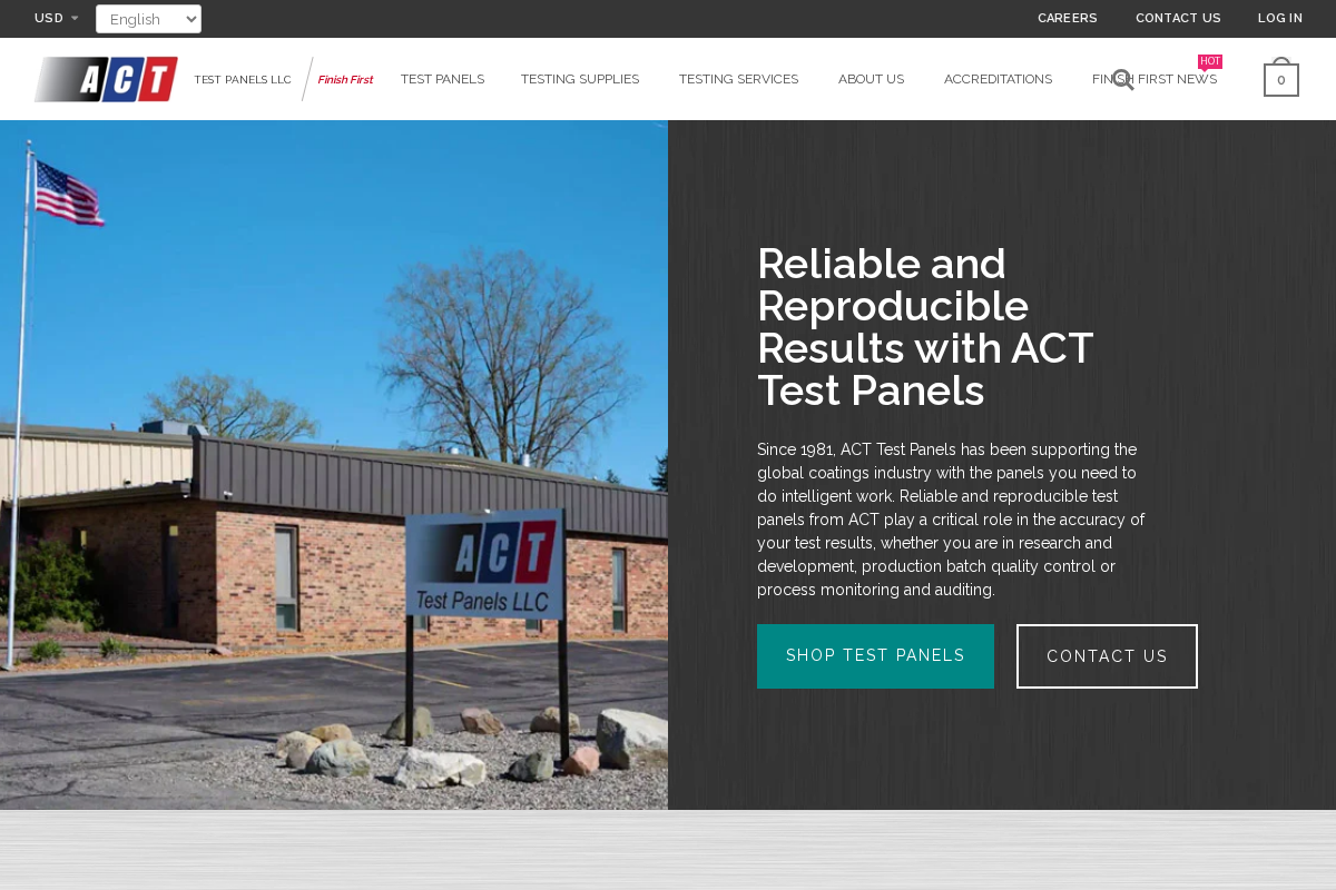 ACT Test Panels LLC homepage screenshot