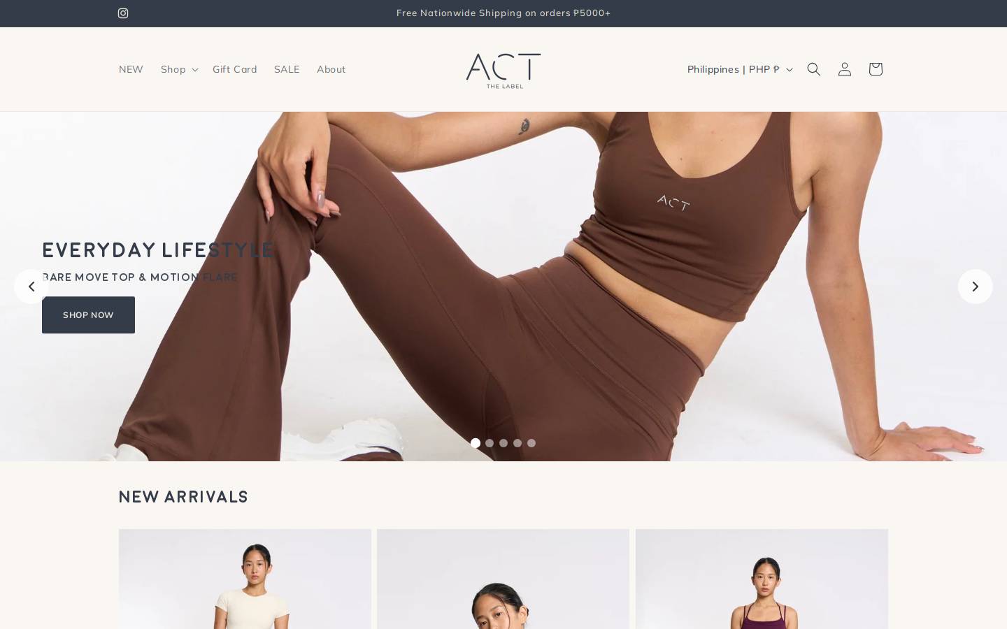 actthelabel.com homepage screenshot