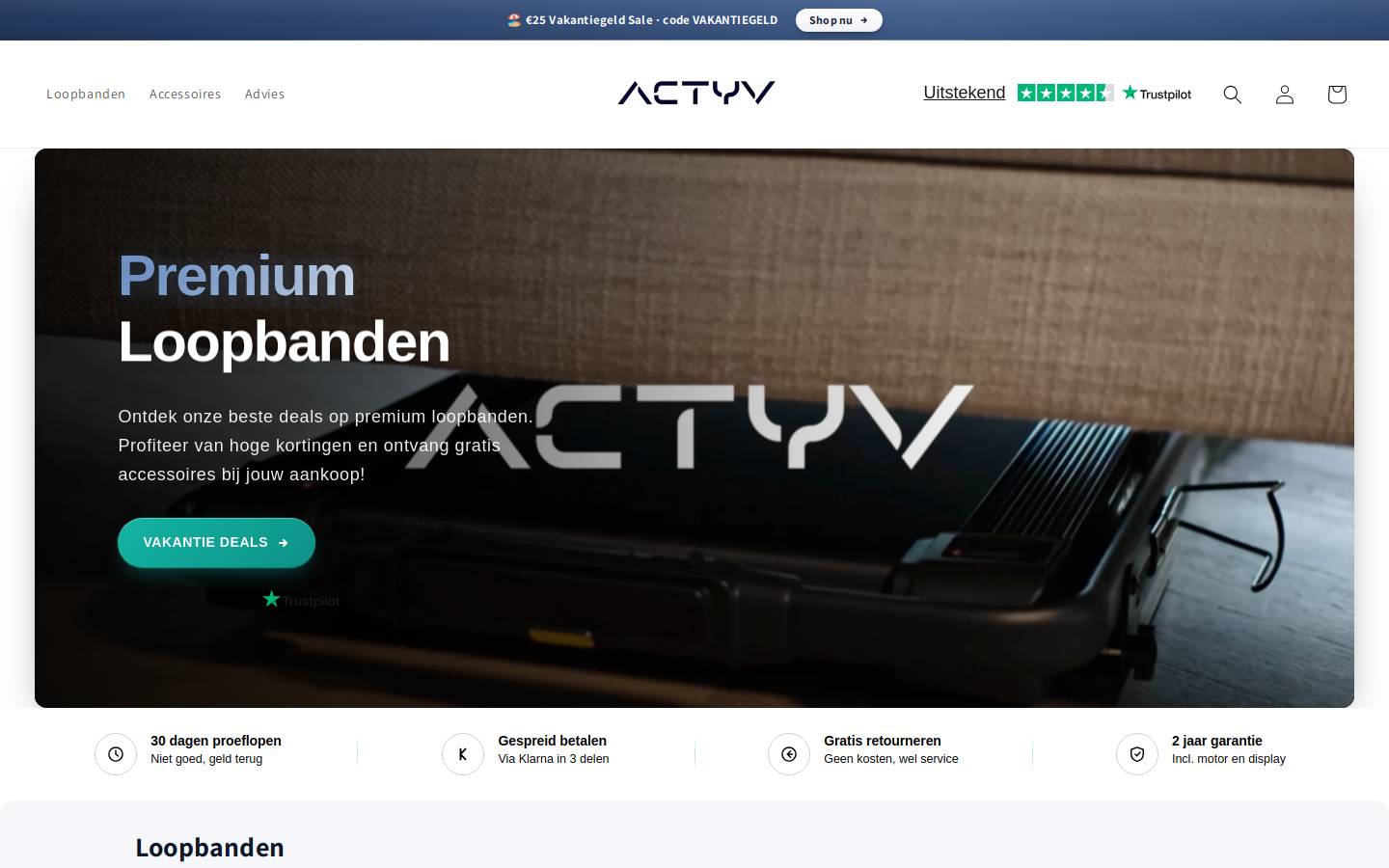 ACTYV homepage screenshot