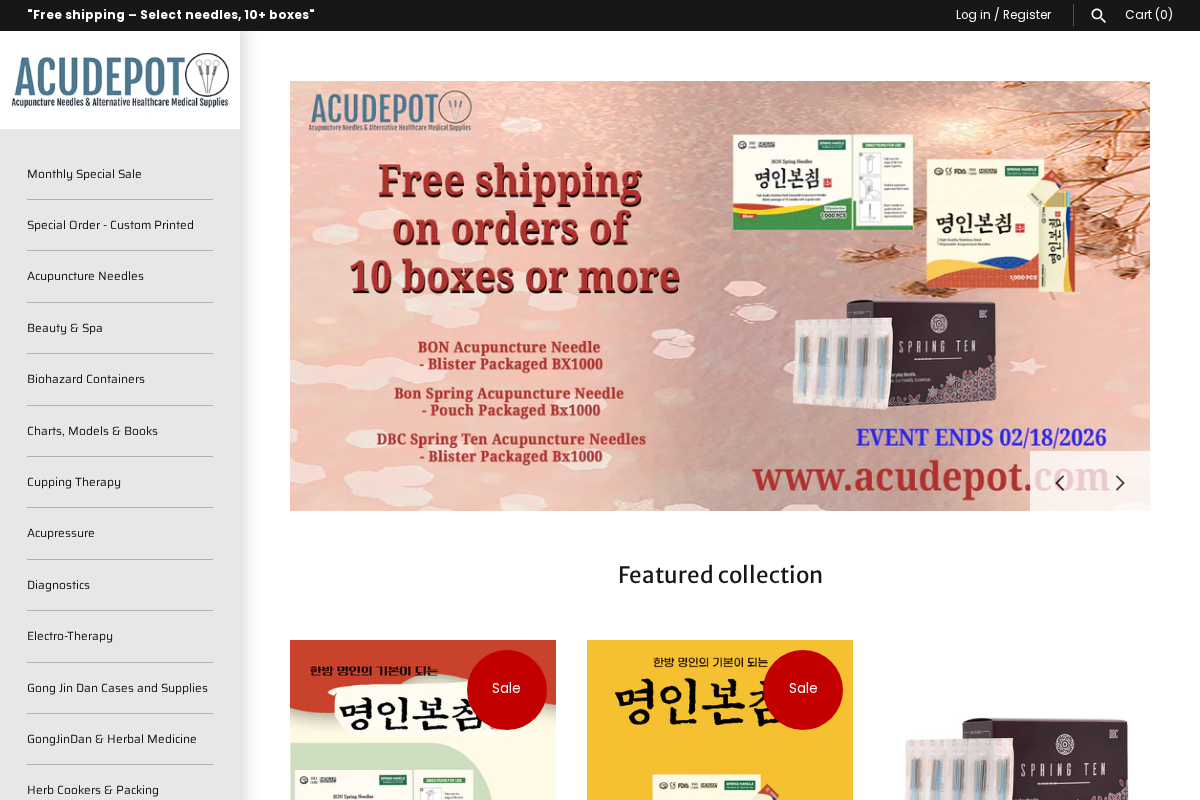 Acudepot homepage screenshot