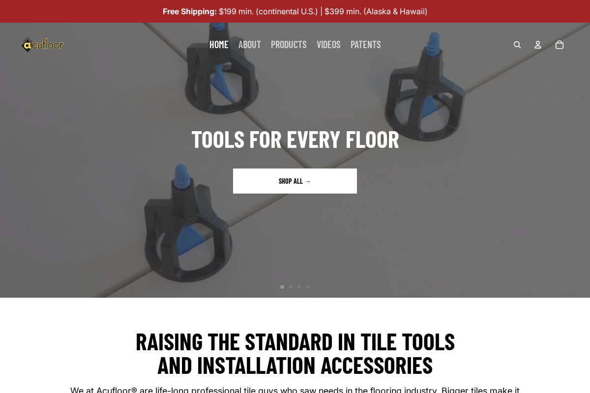 acufloor.com homepage screenshot
