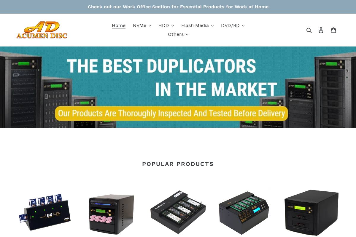 acumendisc.com homepage screenshot