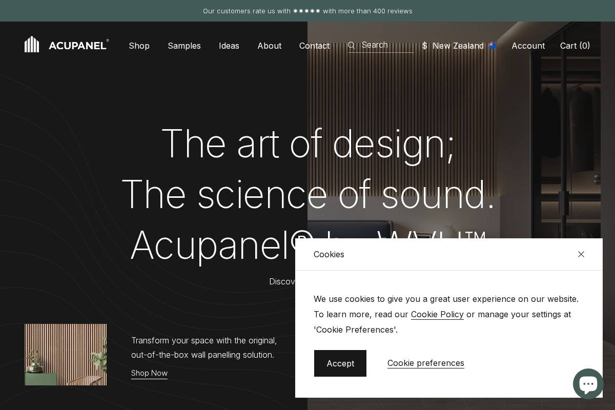 acupanel.co.nz homepage screenshot