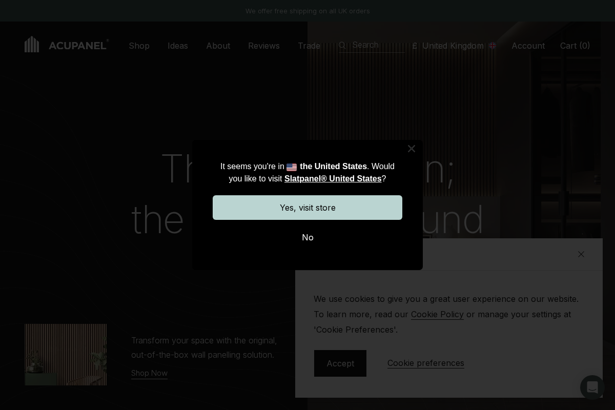 Acupanel homepage screenshot