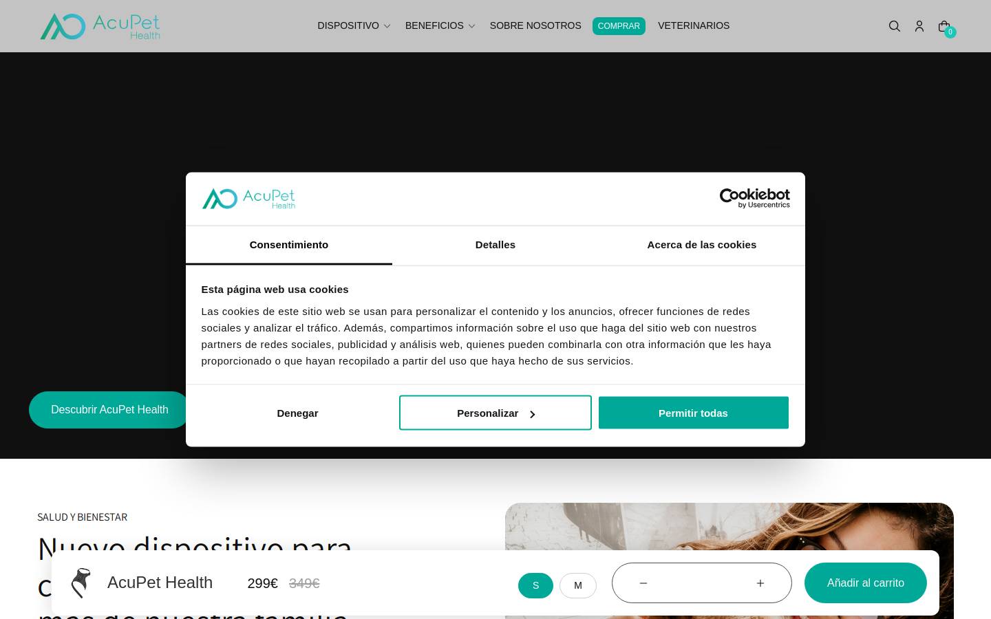 Acupethealth homepage screenshot
