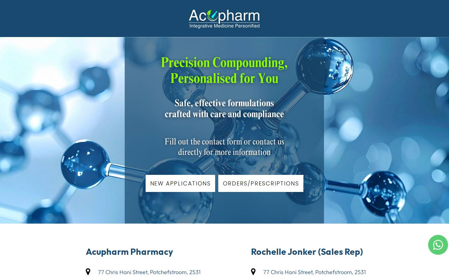 acupharm.co.za homepage screenshot