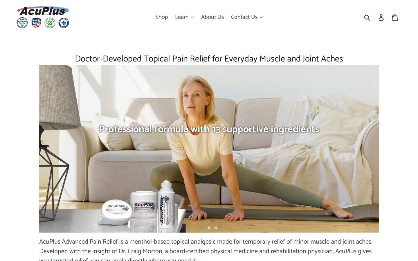 acuplus.com homepage screenshot