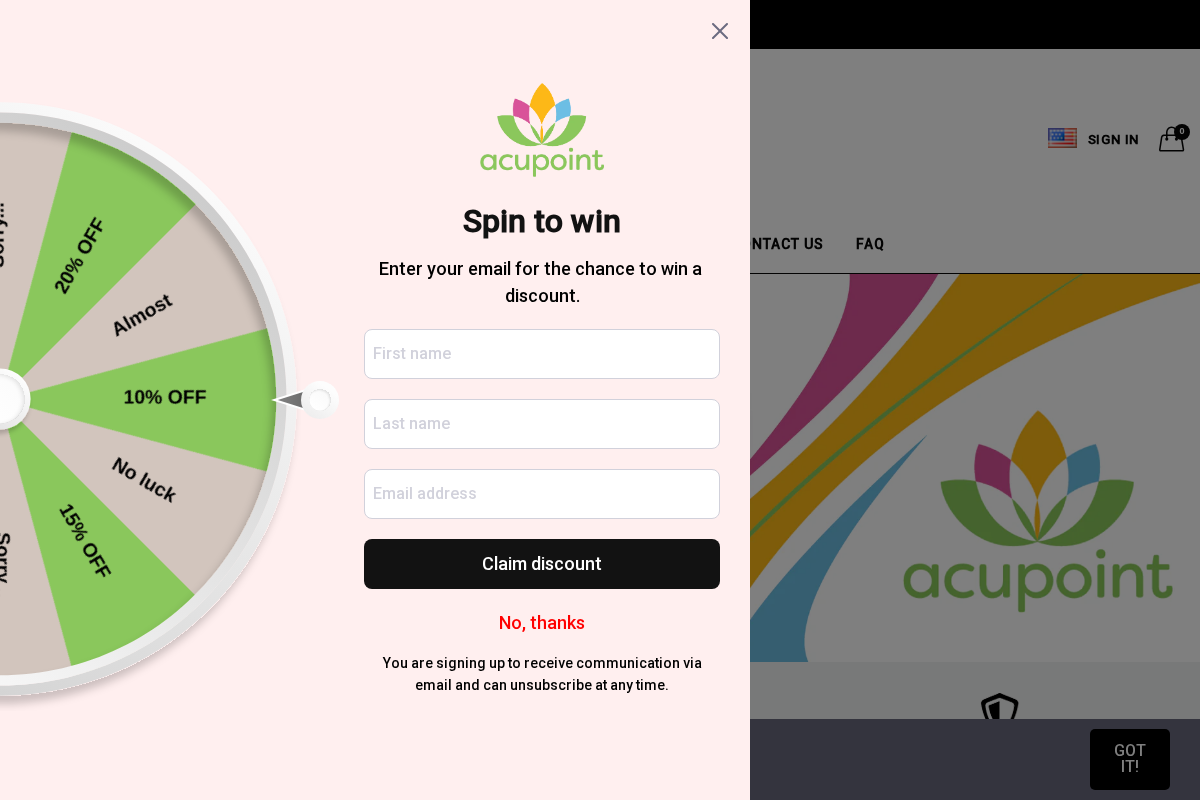 AcupointUSA homepage screenshot