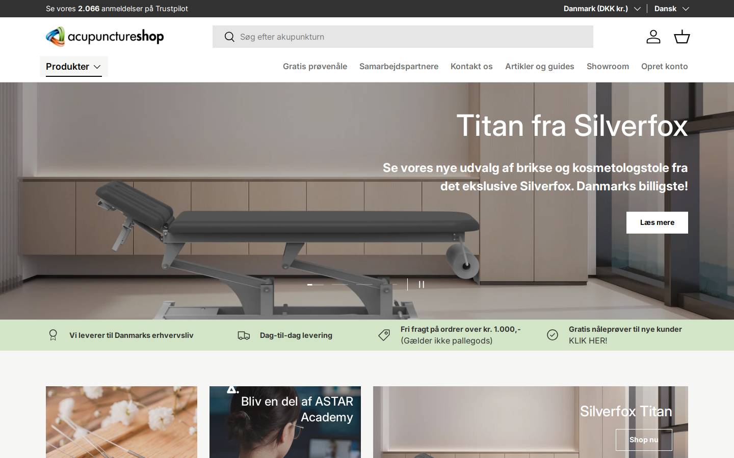 AcupunctureShop homepage screenshot
