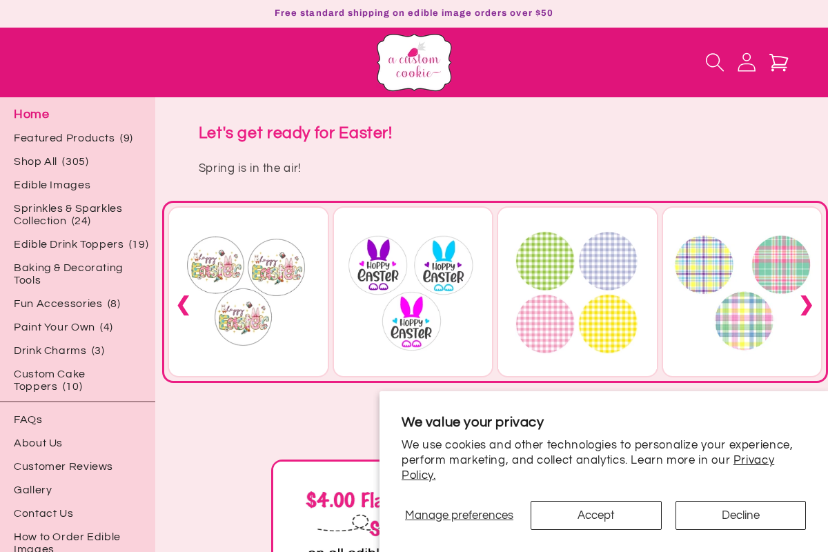 acustomcookie.com homepage screenshot