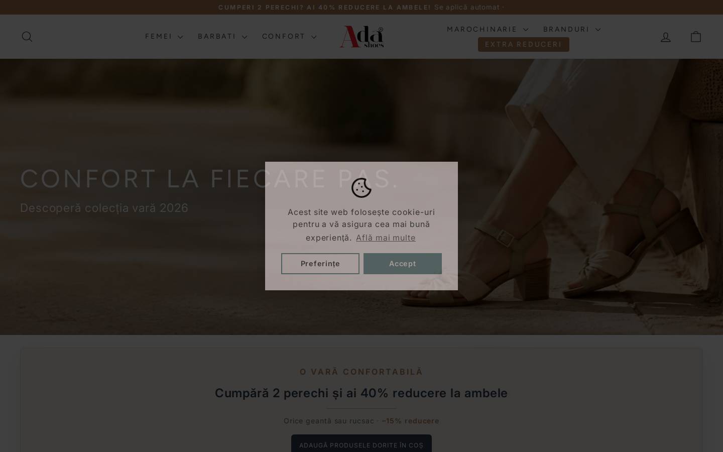 ada-shoes.ro homepage screenshot