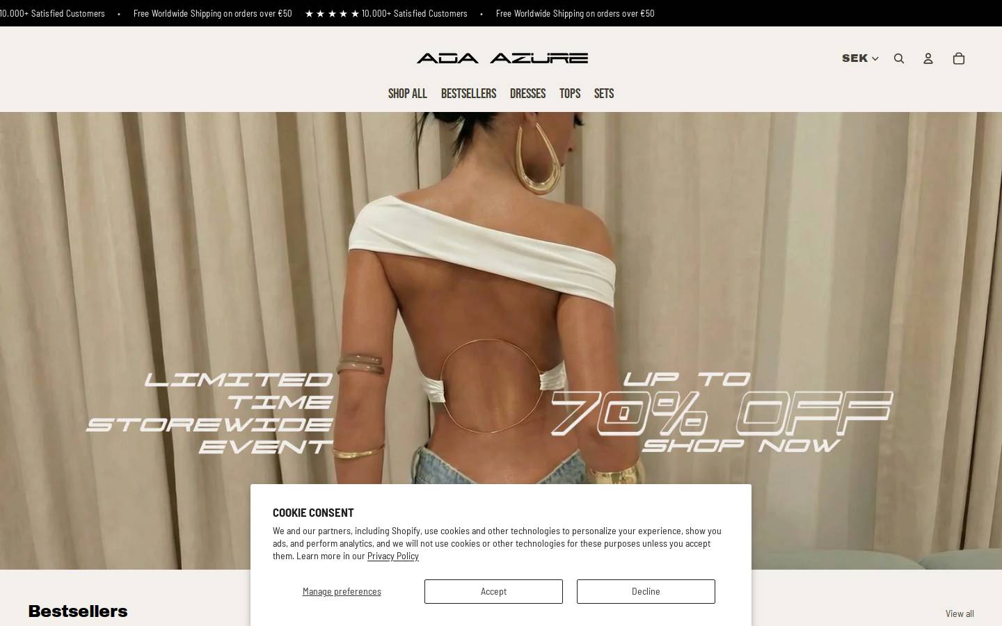 adaazure.com homepage screenshot