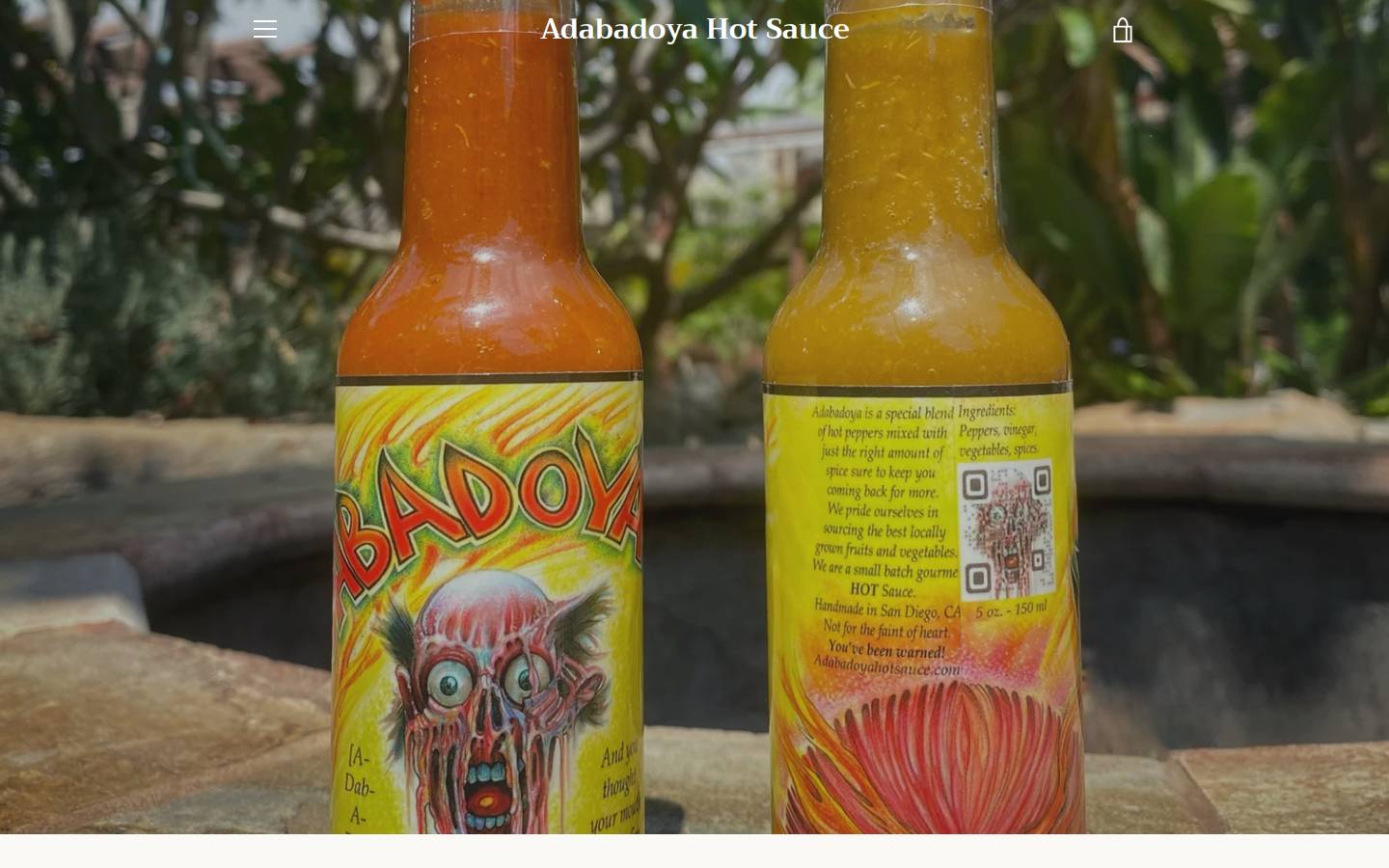 adabadoyahotsauce.com homepage screenshot