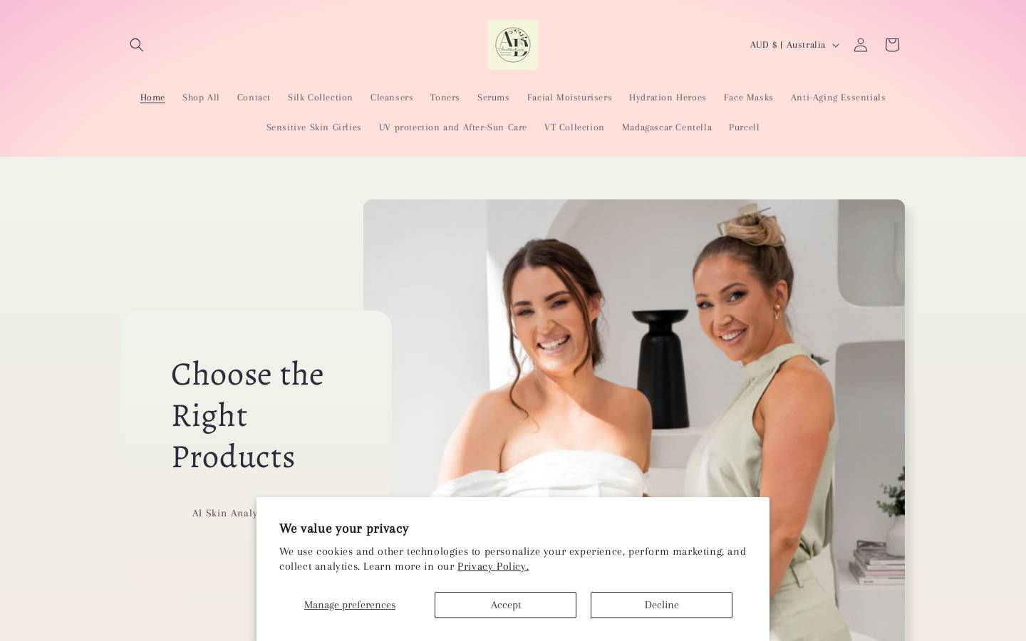 adaesthetics.com.au homepage screenshot