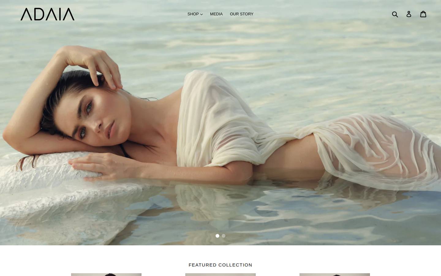 adaiaswimwear.com homepage screenshot