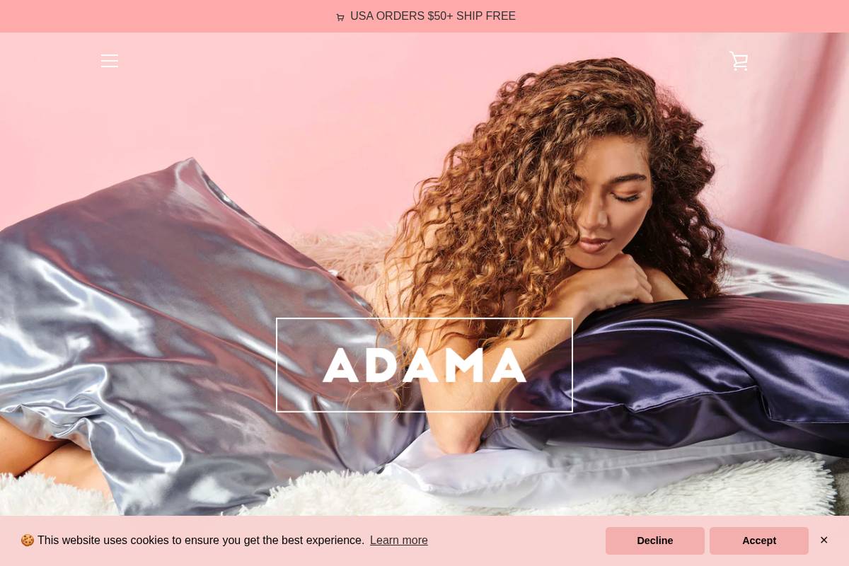 adamabeautyco.com homepage screenshot