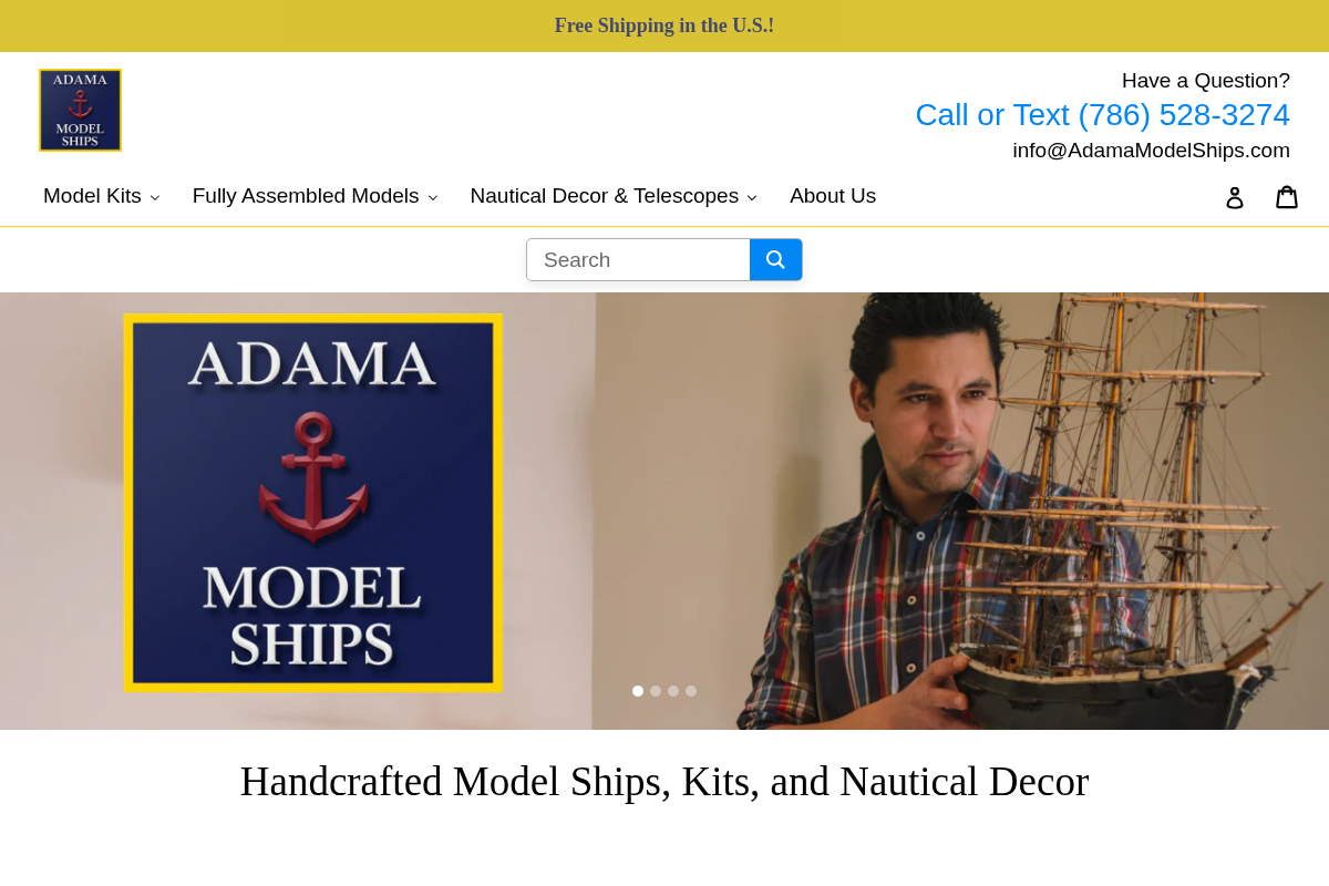 adamamodelships.com homepage screenshot