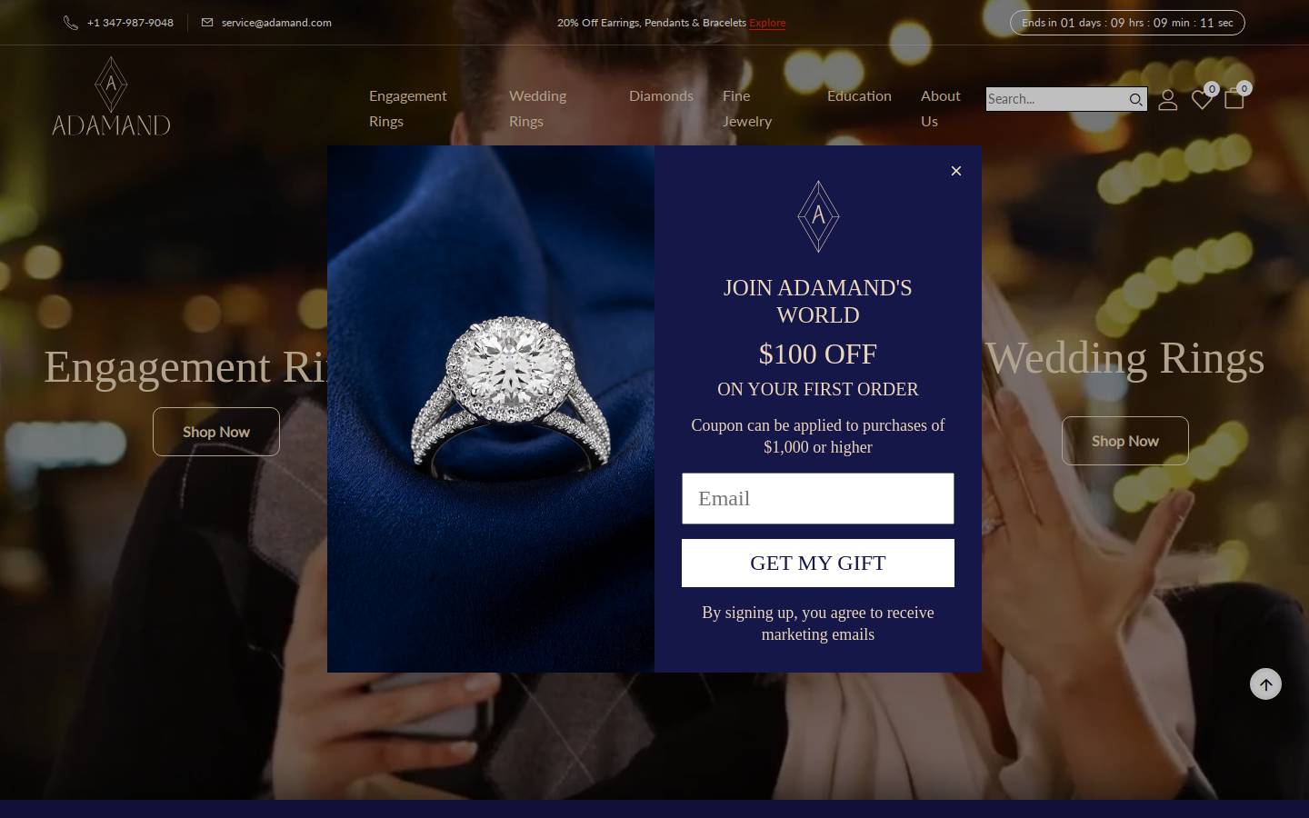 Adamand homepage screenshot